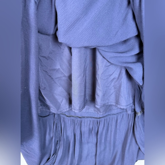 Banana republic navy peasant dress lined size large preowned - Picture 5 of 8